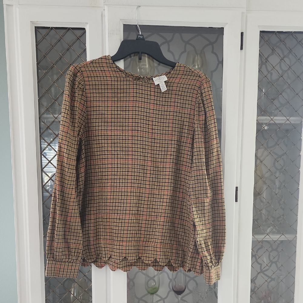 St.John's Bay Plaid Women's Top